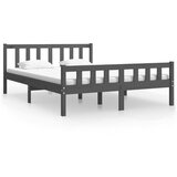 The Living Store Okvir za krevet od masivnog drva sivi 140 x 190 cm | shoptok.hr