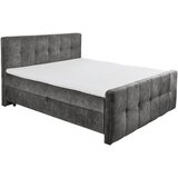 MID.YOU POSTELJA Z VZMETNICO 160 cm x 200 cm , tekstil, leseni material antracit | Shoptok.si