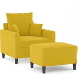  Fotelja s tabureom žuta 60 cm baršunasta | shoptok.hr