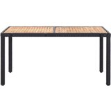 The Living Store Zunanja jedilna garnitura z blazinami 7-delna poli ratan črna - Jedilna Garnitura, (21421981) | Shoptok.si