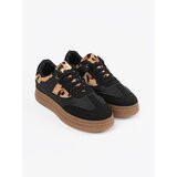 Shelvt Women's black sneakers with leopard print inserts | Shoptok.si