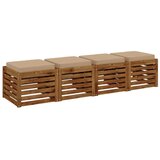  Jastučići za sjedalo od 4 dijela VUGHT 4 pcs 100% poliester - Pješčana (melange) 45 x 45 cm 4 | shoptok.hr