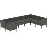 Maison Chic Seti vrtnega pohištva - Vrtna garnitura - Vrtni pohištvo set 8-delna z blazinami poli ratan siva, (21800389) | Shoptok.si