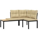  5-dijelni set vrtnih sofa s jastucima čelik obložen prahom crni | shoptok.hr