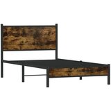 vidaXL Metalni okvir krevet uzglavljem boja dimljenog hrasta 107x203cm Cijene