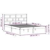 Za krevet od masivnog drva crni 150 x 200 cm 5FT King | shoptok.hr