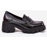 Boto Lacquered Women's Half Shoes On Chunky Heel Black Felonith | shoptok.hr