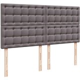 vidaXL Otomanski posteljni okvir z vzmetnico siv 160x200 cm um. usnje | Shoptok.si