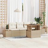  Sjedeća garnitura za vrt 5 kom. Bež Poli ratan | shoptok.hr