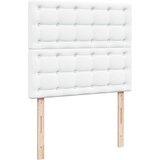 vidaXL Otomanski posteljni okvir z vzmetnico bel 120x190 cm um. usnje | Shoptok.si