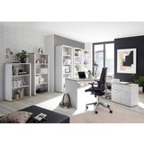 MID.YOU kotna pisalna miza leseni material bela, barve hrasta | Shoptok.si