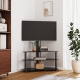 vidaXL Kotno TV stojalo 3-nadstropno za 32-70" črno | Shoptok.si