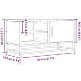 vidaXL TV omarica sonoma hrast 80x34,5x40 cm inženirski les in kovina | Shoptok.si