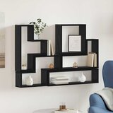 vidaXL Stenski Kocka Črni hrast 96 x 12 x 64 cm Konstruiran les u