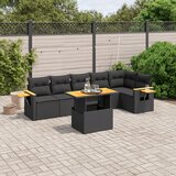 vidaXL 7-dijelni set vrtnih sofa od poliratana s jastucima crni | shoptok.hr