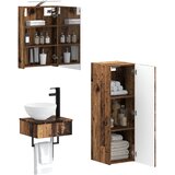  Set ormarića za kupaonicu 4 pcs Staro drvo 40 x 10,5 x 60,5 cm | shoptok.hr