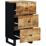 vidaXL Komoda s 3 predali 40x33,5x75 cm trden mangov les | Shoptok.si