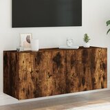 vidaXL Stenska TV omarica z LED lučkami dimljeni hrast 100x35x41 cm Cene