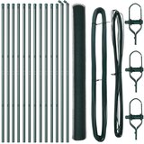 vidaXL Heksagonalna ograda zelena 1.6x25 m čelik, Ograde postolja 13 kom Zelena Ø32 mm 210 cm galvanizirani čelik Cijene