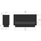  InFire - Ugradni BIO kamin 49,4x104,4 cm 6 kW crni | Eponuda.com