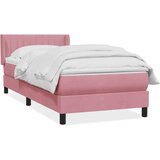 Box Spring postelja z vzmetnico Pink 100x220 cm Velvet, (22011250) | Shoptok.si