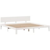 vidaXL Krevet s regalom z knjige bez madraca bijeli 200x200cm borovina | shoptok.hr