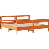 vidaXL Posteljni okvir z vzglavjem voščeno rjava 180x200 cm borovina, (21311086) | Shoptok.si