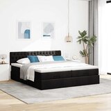 Okvir kreveta s madracima crni 160x200cm od tkanine | shoptok.hr