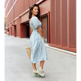 UR/CEO Green floral midi dress Samatzai | ePonuda.com