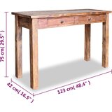  Konzolni stol od masivnog drva mahagonija 123 x 42 x 75 cm | shoptok.hr