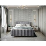 MID.YOU POSTELJA Z VZMETNICO 140 cm x 200 cm , les, tekstil, leseni material siva | Shoptok.si