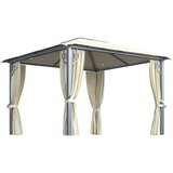  Sjenica sa zastorima i LED svjetlima 300 x 300 cm krem aluminij | Eponuda.com