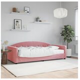 vidaXL Dnevna postelja z vzmetnico roza 90x200 cm žamet Cene
