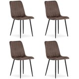 Lava stolica - tamnosmeđi baršun / crne noge x 4 | shoptok.hr