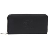 Calvin Klein Jeans Velika ženska denarnica Sculpted Zip Around LV04K1005G Črna | Shoptok.si