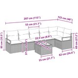  Set sofe s jastukom 7 pcs Smeđa poliratan | shoptok.hr