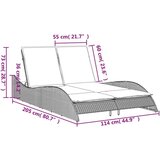 vidaXL Ležalnik z blazino bež 114x205x73 cm poli ratan | Shoptok.si
