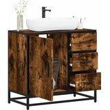 vidaXL Kopalniška omarica dimljen hrast 65x33x60 cm inženirski les | Shoptok.si