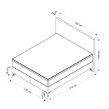 Hanah home bračni krevet asya 150 x 200 grey