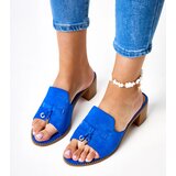  Blue block heel sandals with strap embellishment Gariend | ePonuda.com