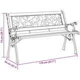  Vrtna klupa s jastukom Smeđa 116 x 54 x 73 cm boja drva | shoptok.hr