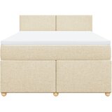 Krevet s oprugama i madracem krem 140x200 cm od tkanine | shoptok.hr