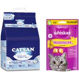 Catsan pijesak za mačke + Whiskas/Dreamies grickalice gratis! - 18 l Hygiene plus + 60 g Whiskas hrskavi jastučići s piletinom i sirom | shoptok.hr
