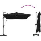 vidaXL Kantilever Roma Suncobran s LED-ima Crni 352x251x265 cm Aluminij | shoptok.hr