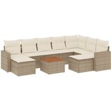 Maison Chic Seti vrtnega pohištva - Vrtna garnitura - Vrtni pohištvo set 10-delna z blazinami bež poli ratan, (21814995) | Shoptok.si