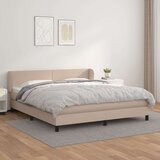  Box spring postelja z vzmetnico kapučino 180x200cm umetno usnje, (20893020) Cene