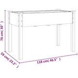  Sadilica s kotačima i oblogom siva 118 x 59 x 80 cm od jelovine | shoptok.hr