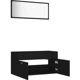  2-dijelni set kupaonskog namještaja od iverice crni | shoptok.hr