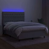  Box spring postelja z vzmetnico LED sv. siva 140x200 cm blago, (20724882) | Shoptok.si