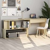  Kutni radni stol boja hrasta 200x50x76 cm od konstruiranog drva Cijene
